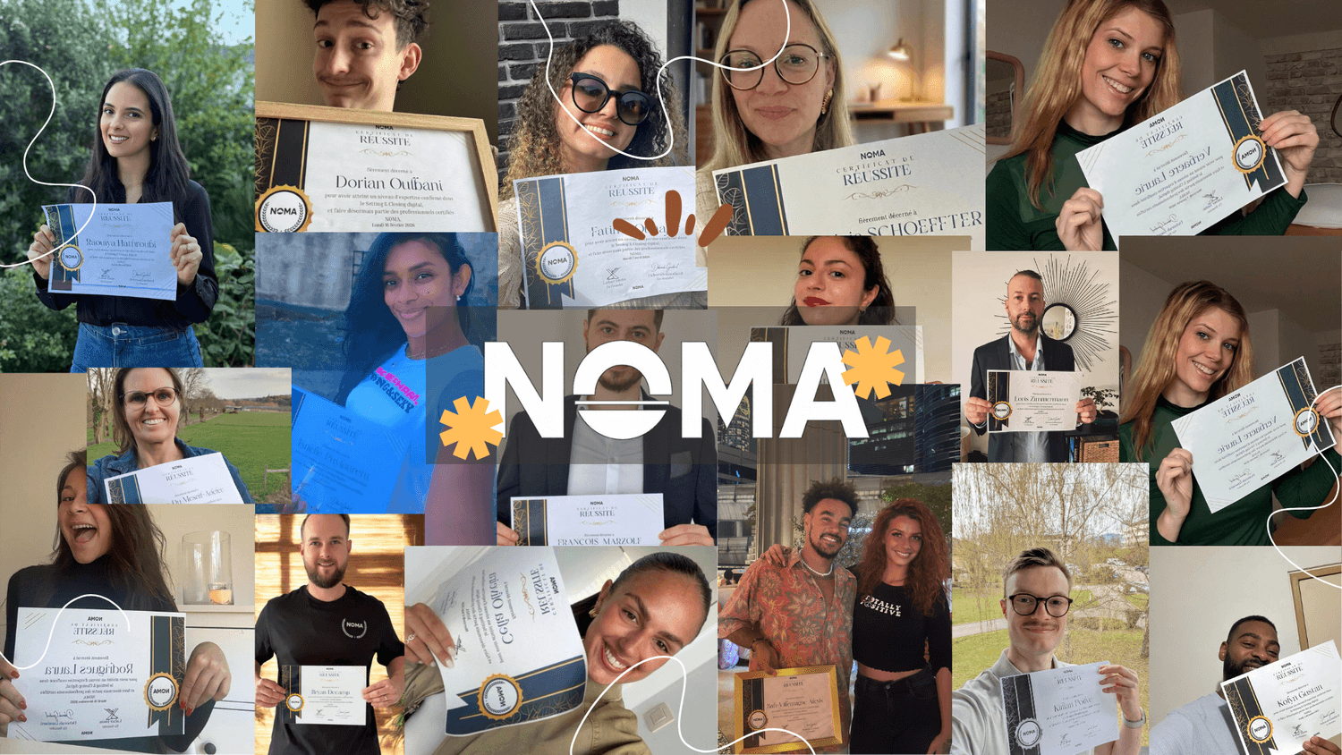 Mur des élèves diplômés de Noma Academy