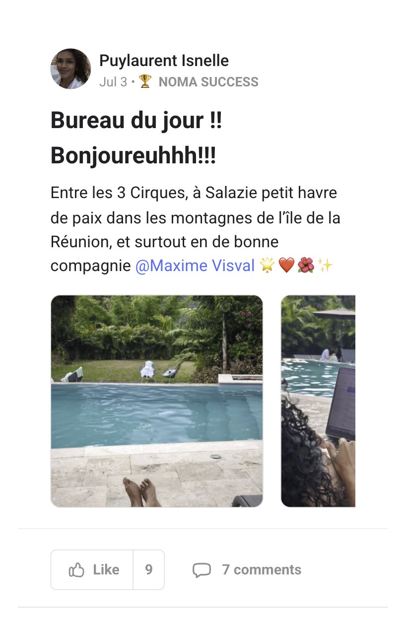 Isnelle Puylaurent, 3 juillet, bureau du jour à La Réunion