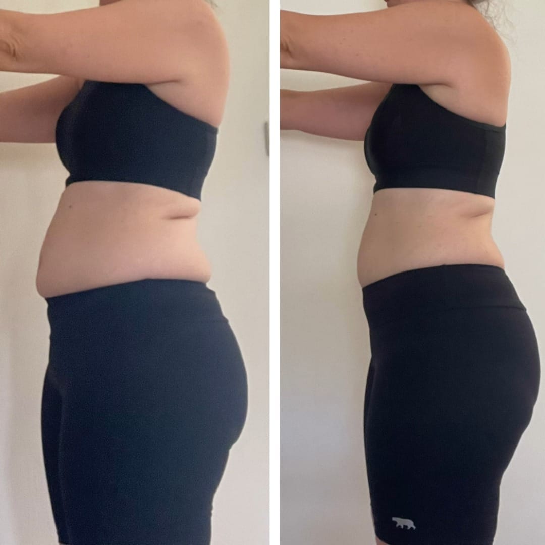 Female TAFE health teacher client transformation after following our 14-Day challenge then 8 week strength training and nutrition program.