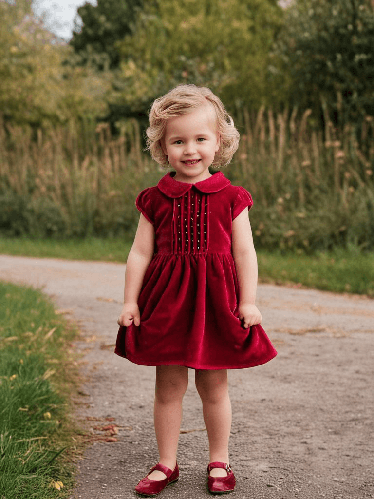 Robe petite fille velour