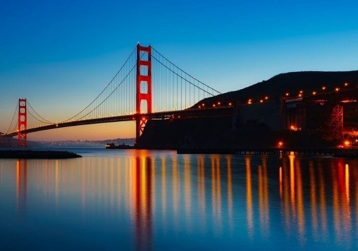 Sunset view of the Golden Gate Bridge