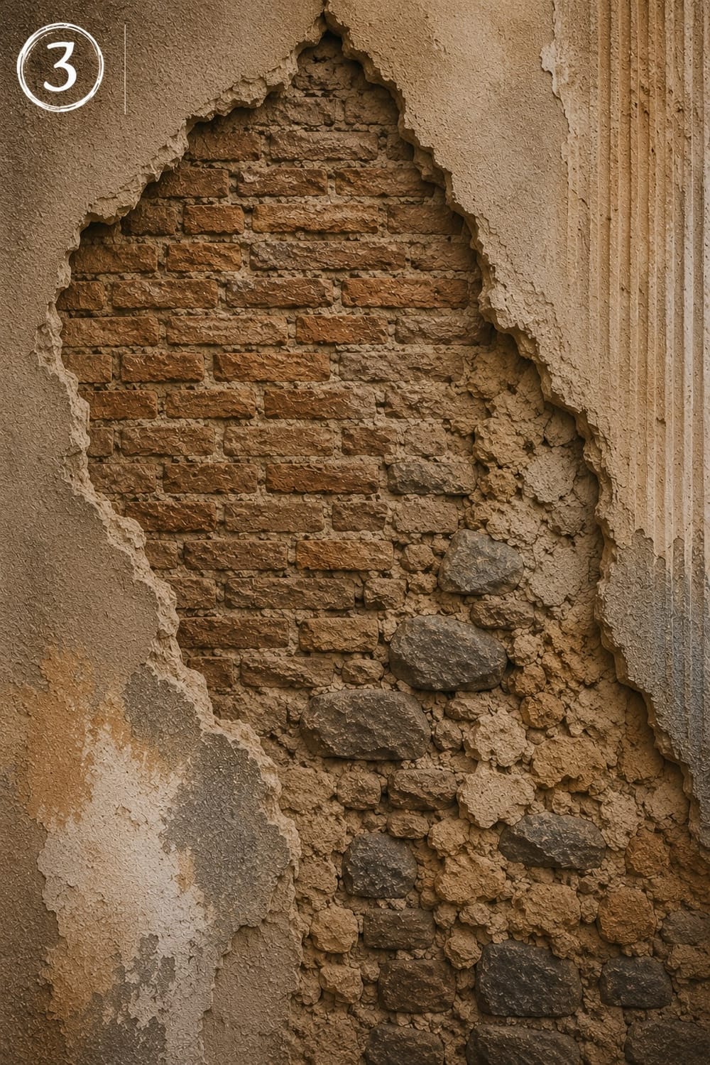 Préparation des volumes et du support avant la réalisation des reliefs d’un mur décoratif texturé.