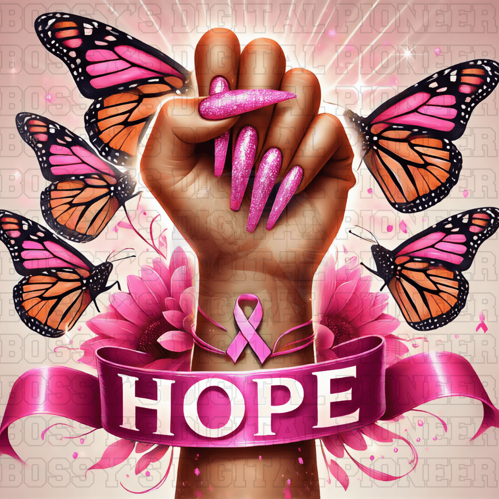 “Hope” Pink Ribbon Tumbler Design