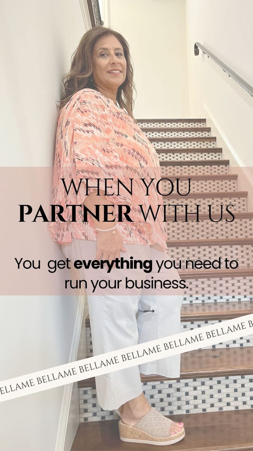 Janet standing on the stairs 