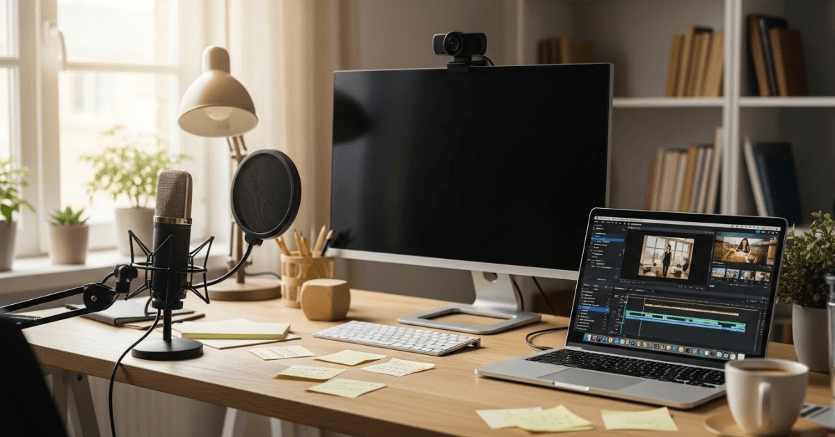 Content creator workspace for launching a blog or YouTube channel