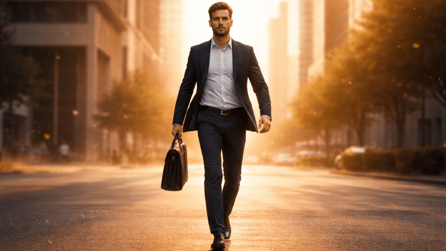 Person walking forward with strong posture and purpose, representing decisive action and overcoming hesitation