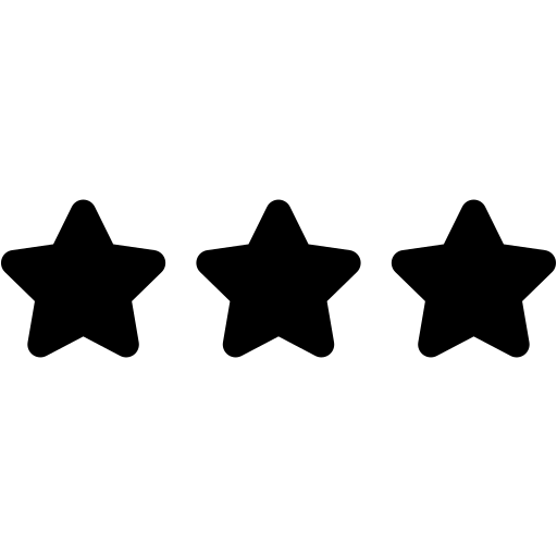 Illustration de trois étoiles symbolisant des avis positifs et une satisfaction élevée des utilisateurs