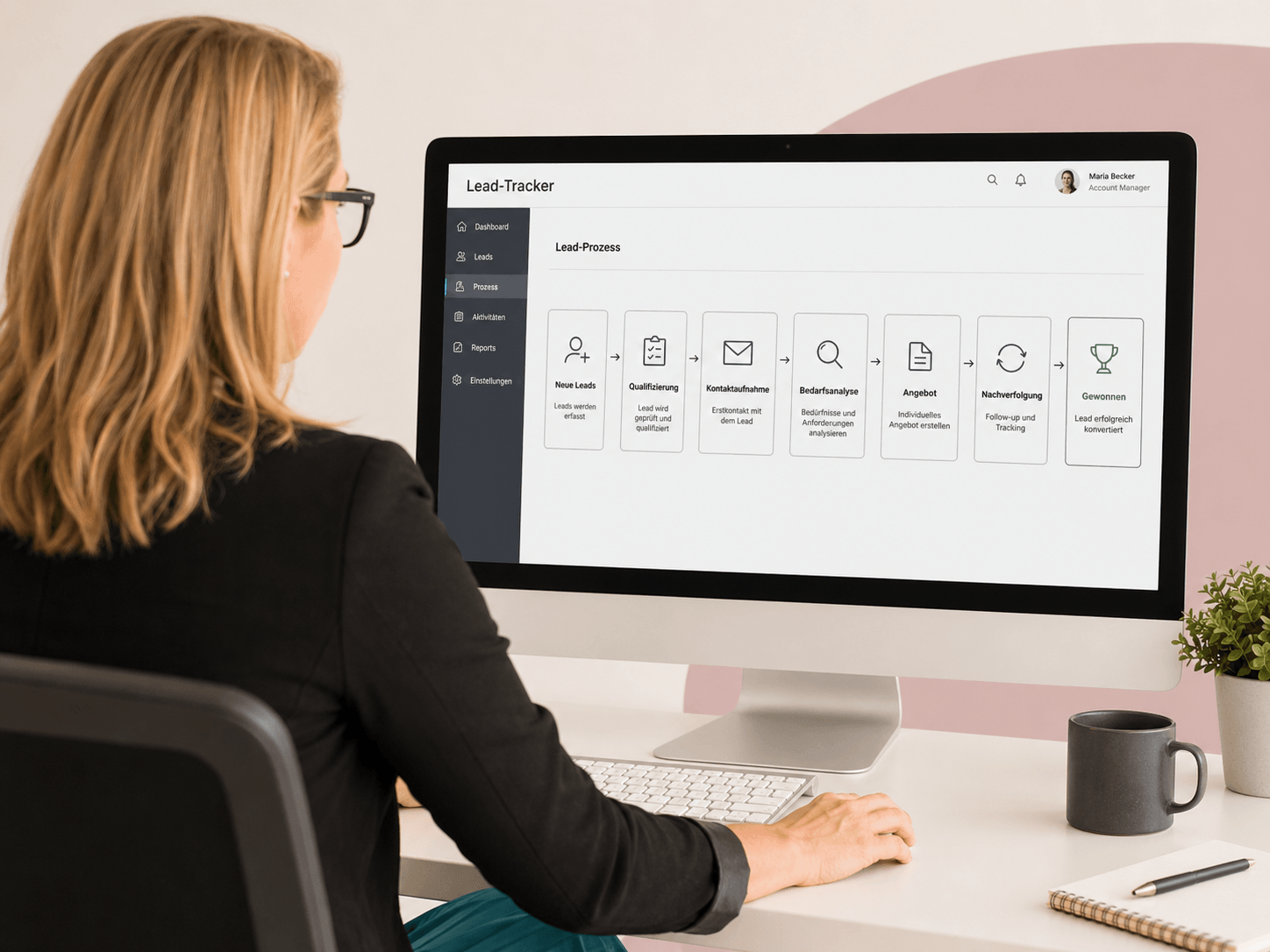 So sieht dein Lead-Tracker mit 7-Schritte-Prozess aus