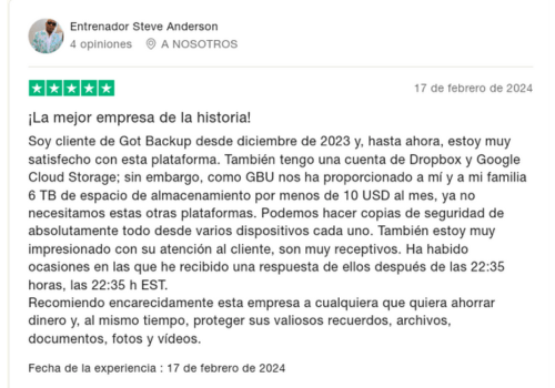 Testimonio Gotbackup
