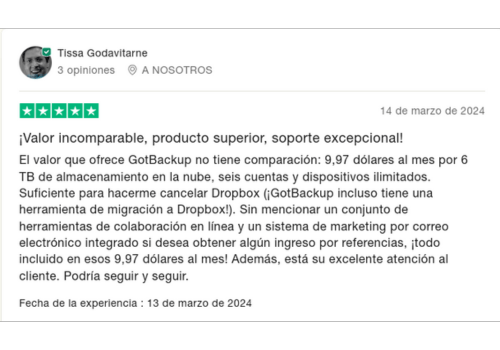 Testimonio Gotbackup