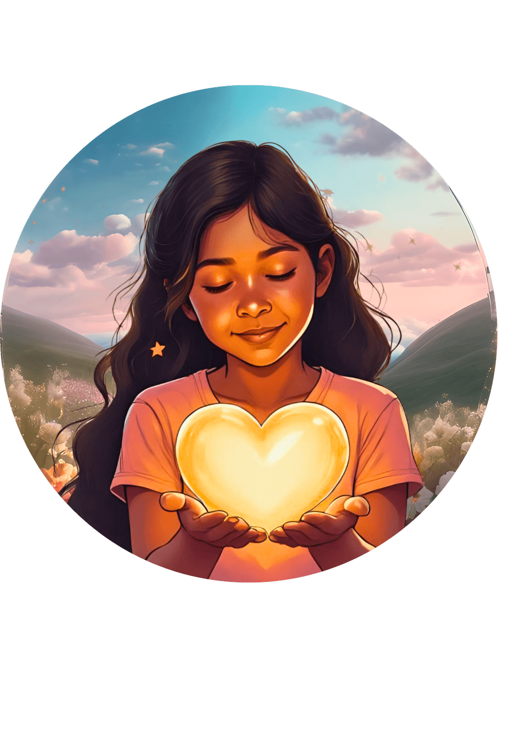 Ilustración de una niña interior triste