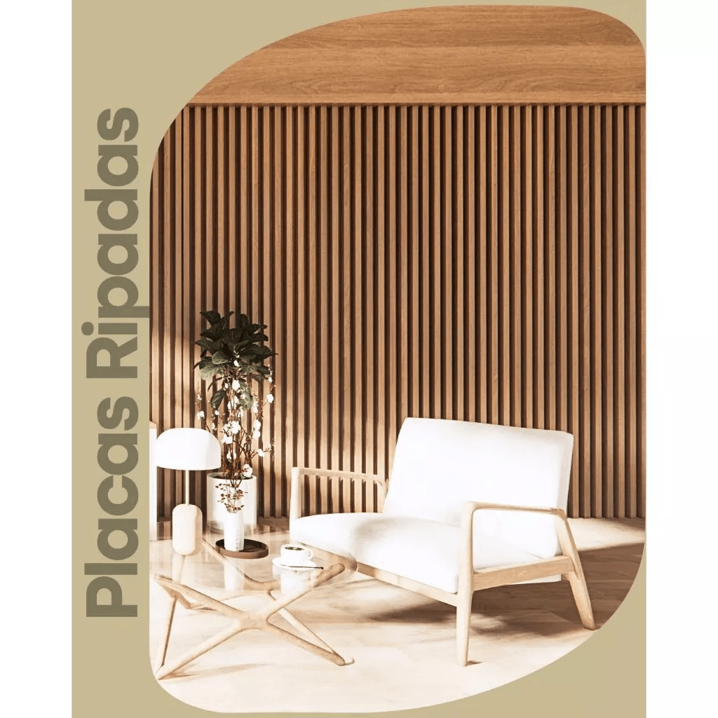 Kit 200 Placas Ripados Revestimentos Painel Decorativo MDF 45cmx11cm -VÁRIOS TAMANHOS - ENVIO RÁPIDO