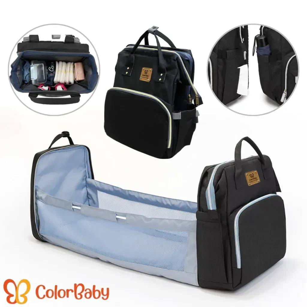 Mochila Maternidade Unissex Berço Estendível Portátil – Bolsa Bebê Multifuncional Impermeável Térmica ColorBaby