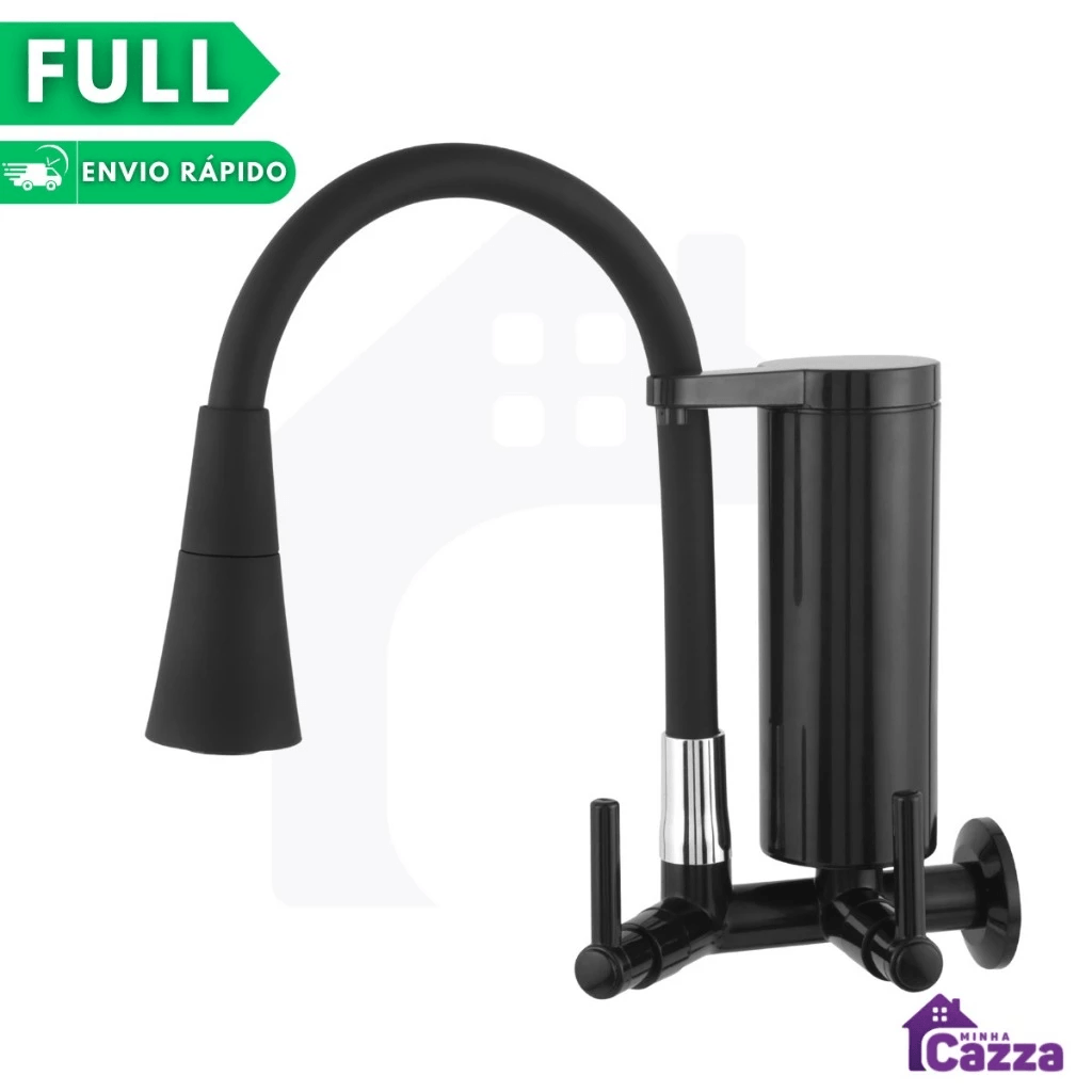 Torneira Gourmet Com Filtro Slim para Cozinha Preta de PAREDE Mesa