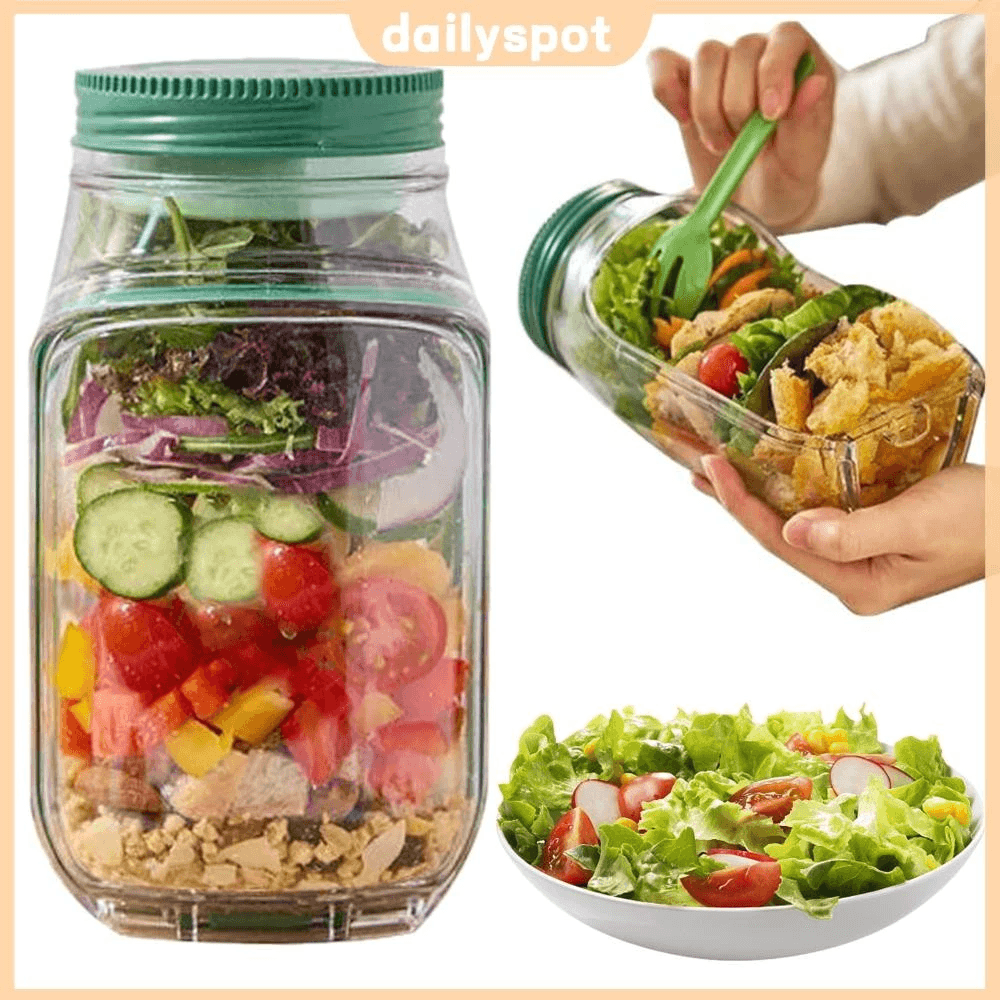 Pod De Salada De Camadas Verticais Com Recipiente Vidro Portátil À Prova De Vazamento Para Manter Fresco