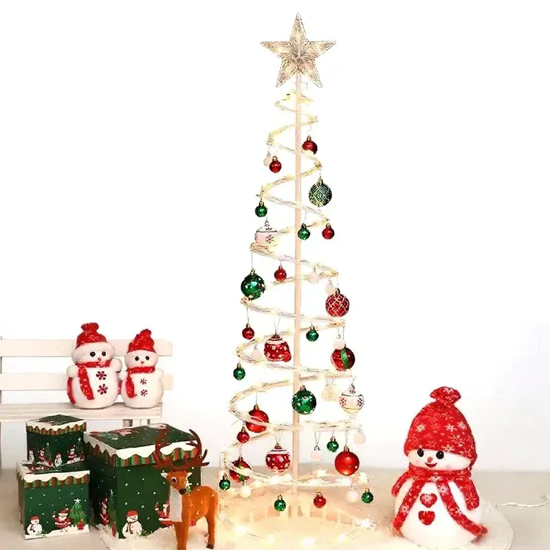 Árvore de Natal LED 1,8m pisca pisca Papai Noel e outros enfeites pendurados-N10