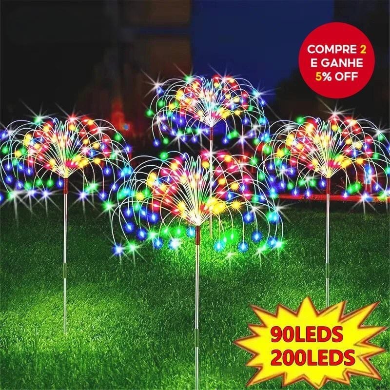 Solar LED Fogos De Artifício Luz Fio Cobre Luzes Fadas Natal Gramado Caminho Lâmpada Decoração Do Jardim Adequado Para Q