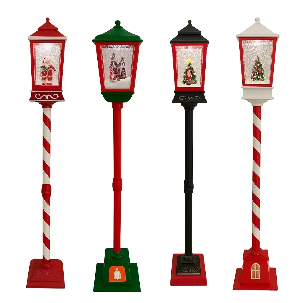 Poste Natalino Bivolt Decoração de Natal para Empresa Casa Jardim Frente de Casa Enfeite Loja Jardim