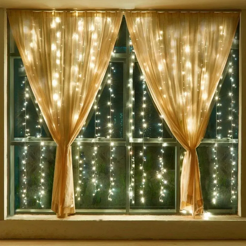 3M 300 Luz De Cortina LED 8 Modos De Iluminação Luzes De Fada De Fadas USB Para Decorações De Natal