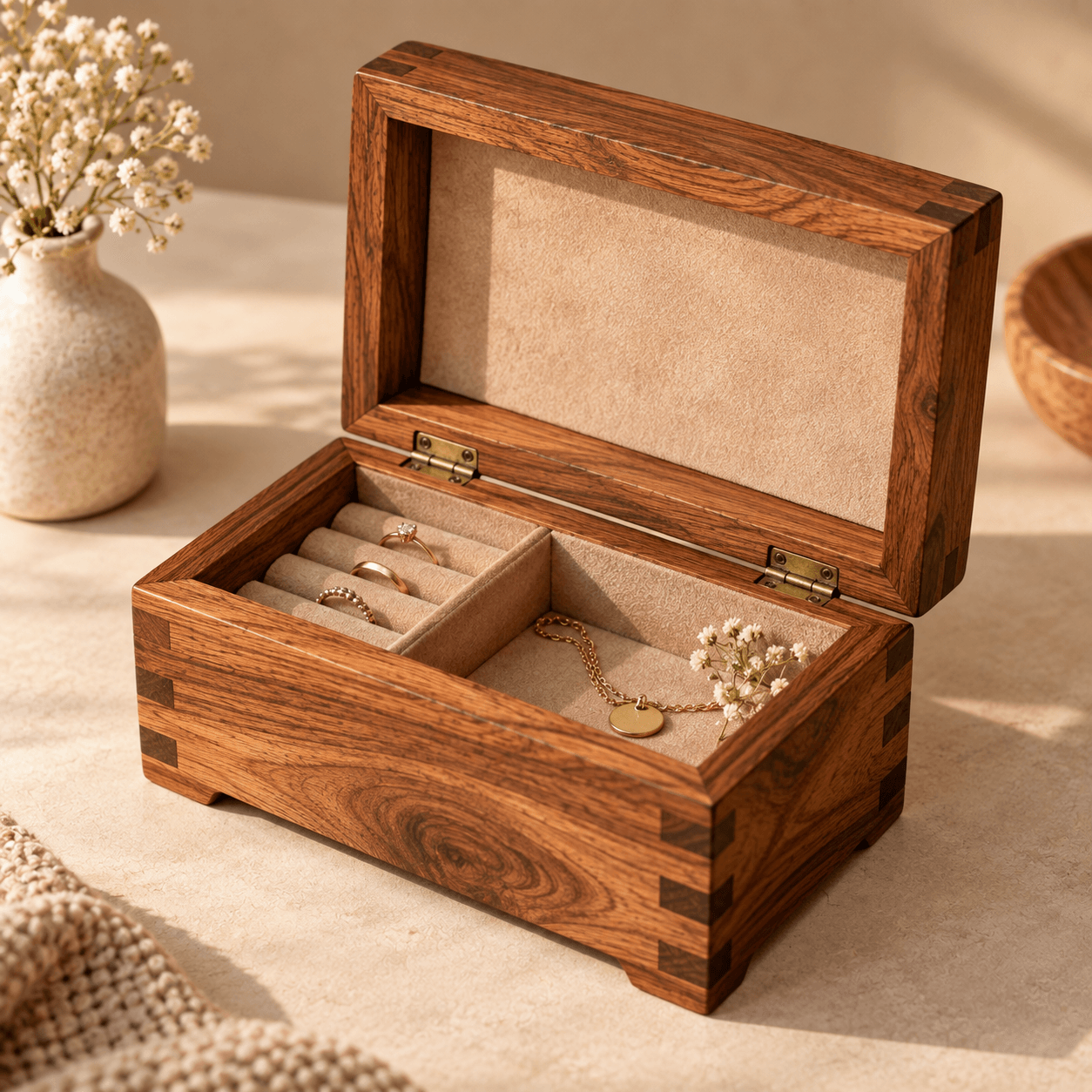 Small wooden keepsake box