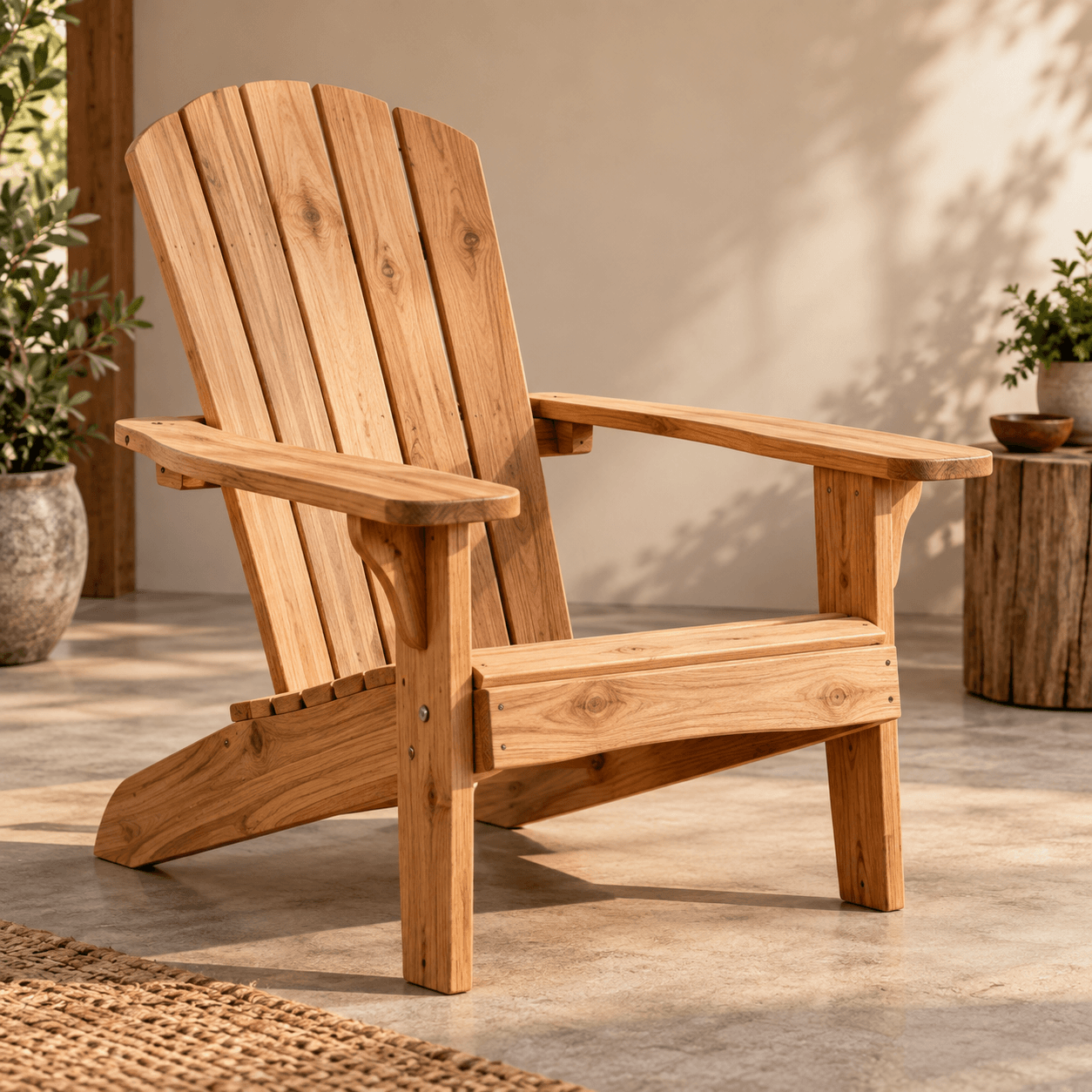 Handmade wooden Adirondack chair