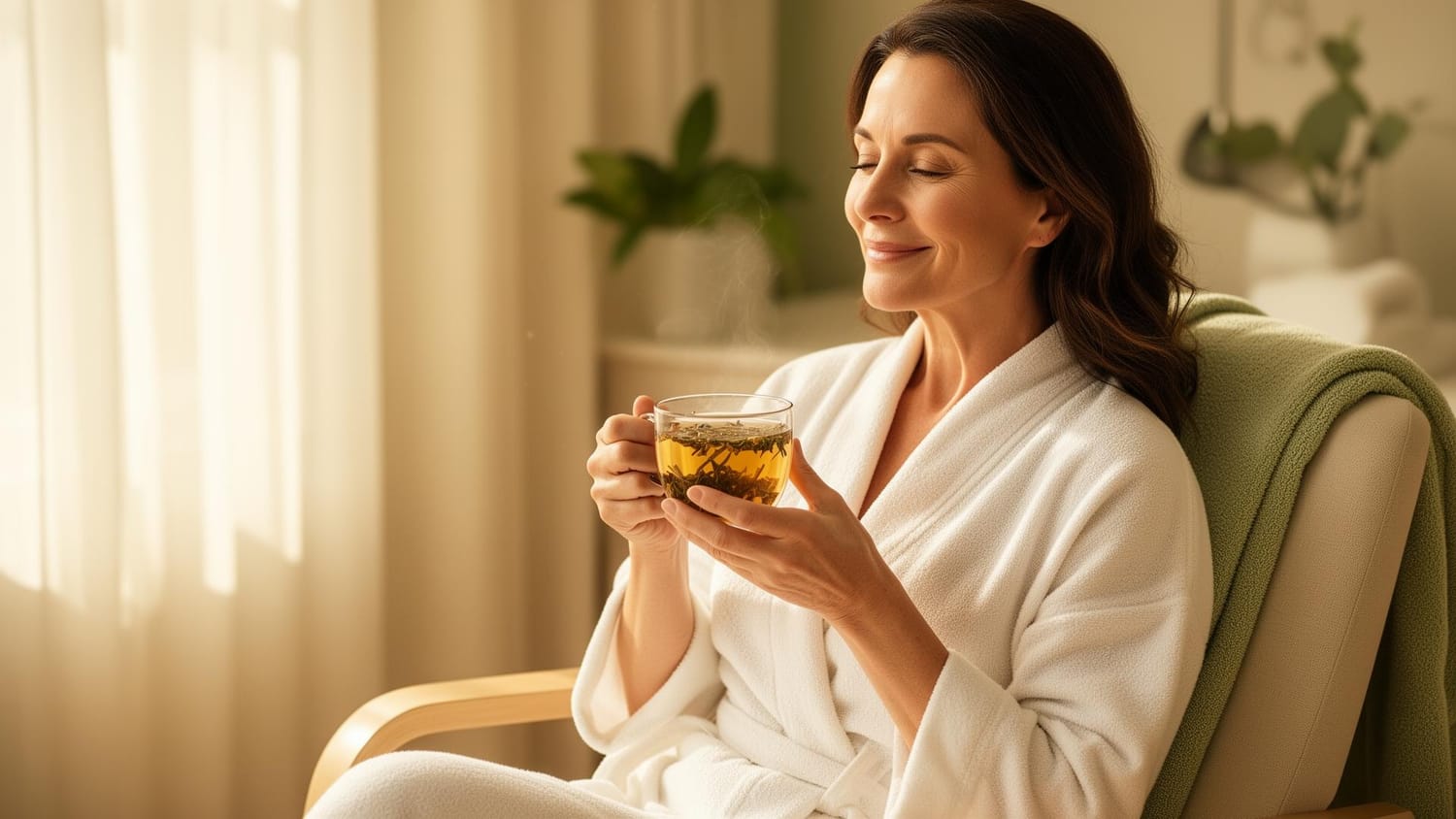 Mujer relajada disfrutando un momento de calma