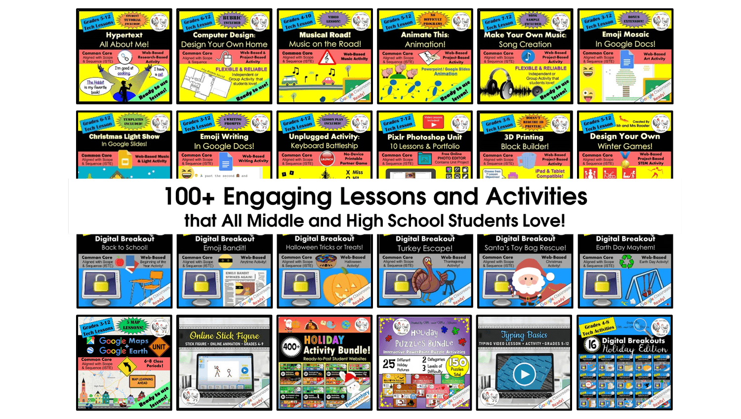 100+ Lessons and Activities for Middle School and High School that students love!