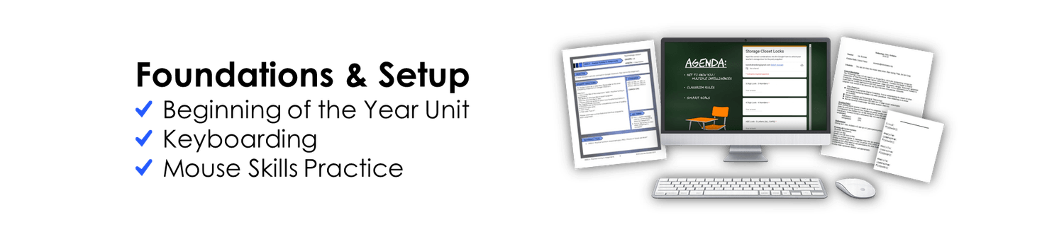 Foundations and Setup - Beginning of the Year Unit Keyboarding Mouse Skills Practice 