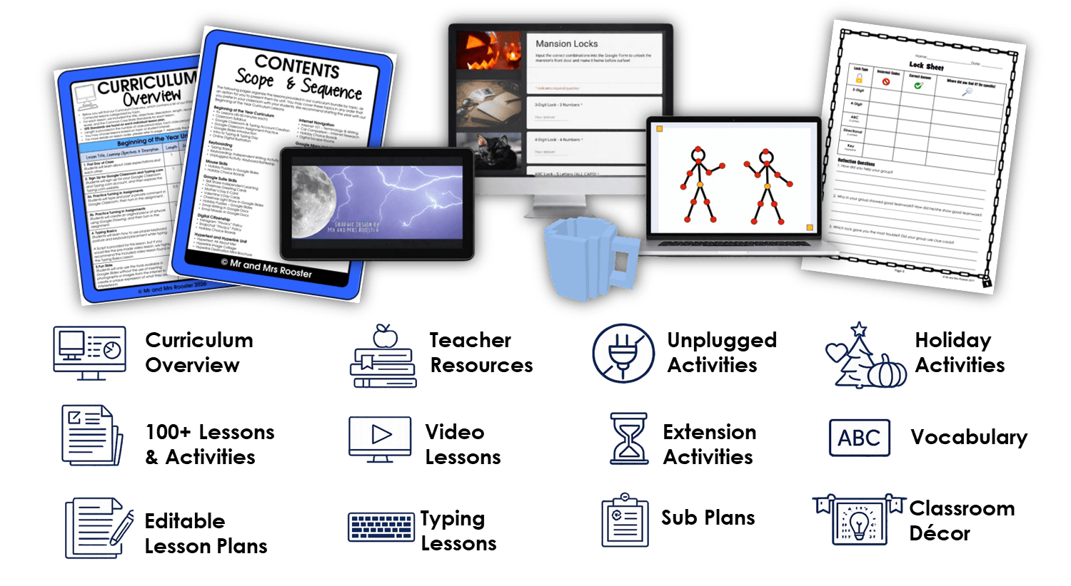 Technology STEM Curriculum Overview 100 plus Lessons Unplugged Activities Video Lesson Editable Lesson Plans