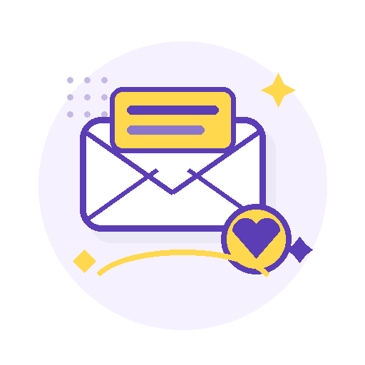 email novedades corazón violeta amarillo CONTÁ