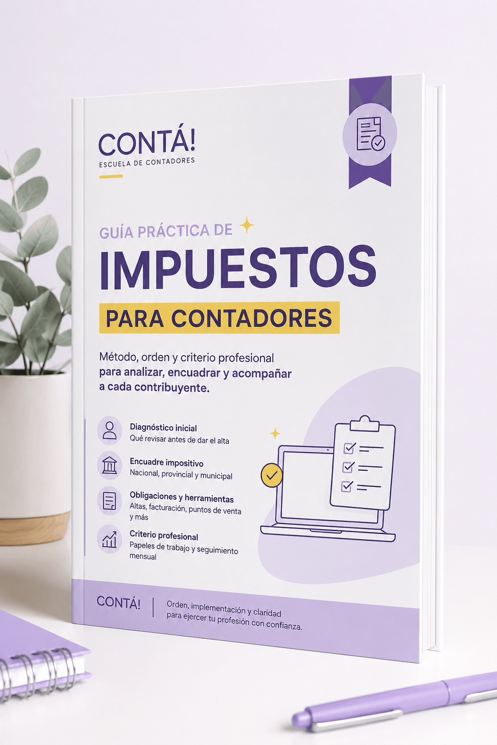 purple accounting guide mockup