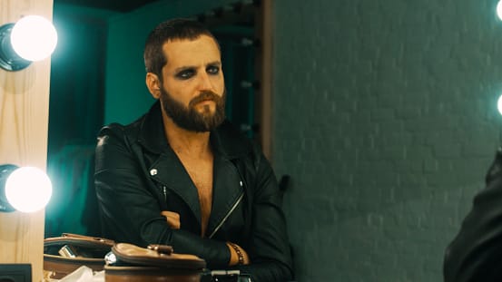 A performer looking tired