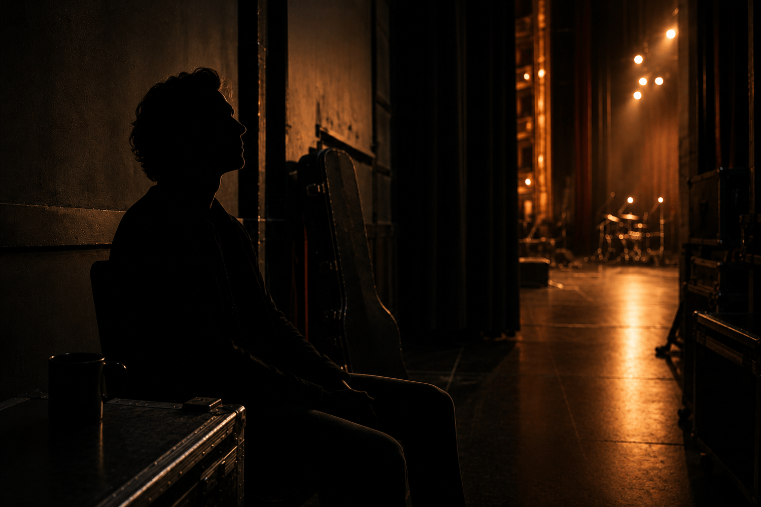 A performing artist regulating emotion at the backstage