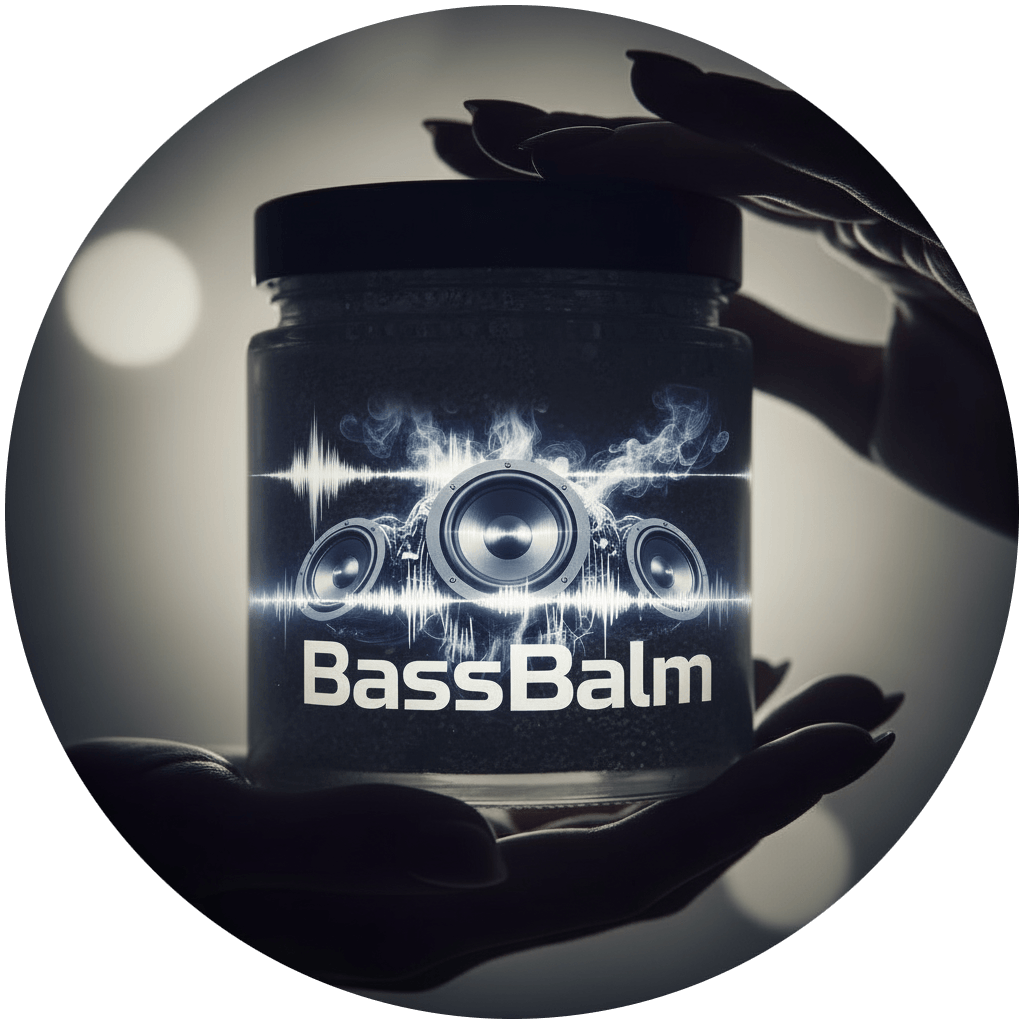 Image of hands holding a jar of mysterious BassBalm 