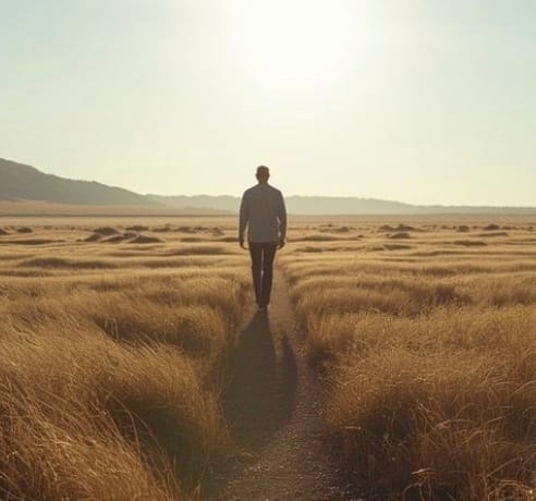 Man walking in a park