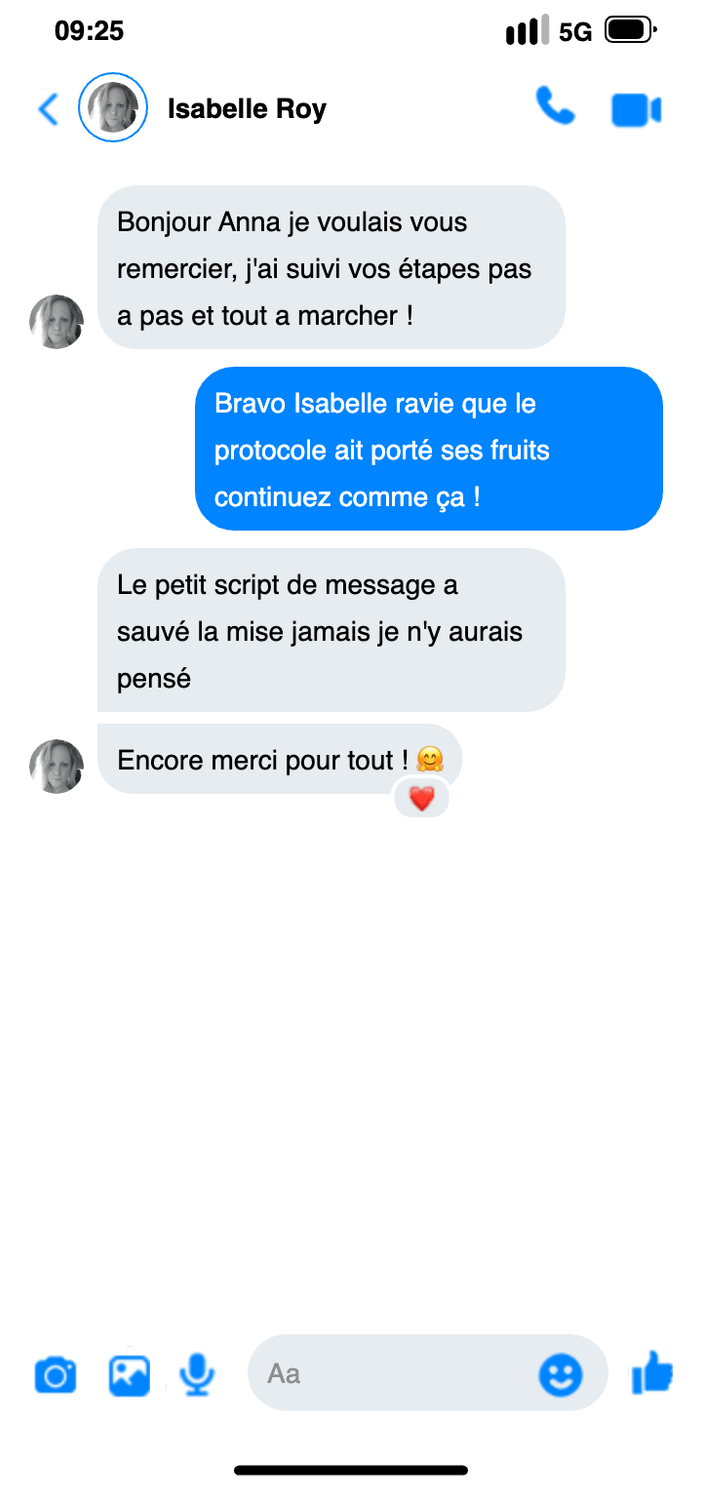 Avis d'Isabelle — après réception du langage amoureux