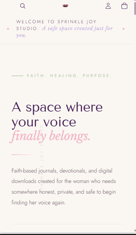 Sprinkle Joy Studio Mobile Website