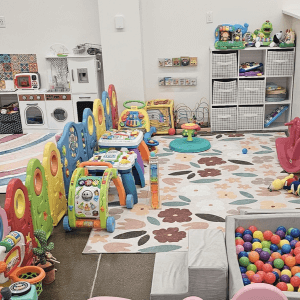 Colorful playroom for babies at Kitten’s Korner indoor play space in Mesa AZ