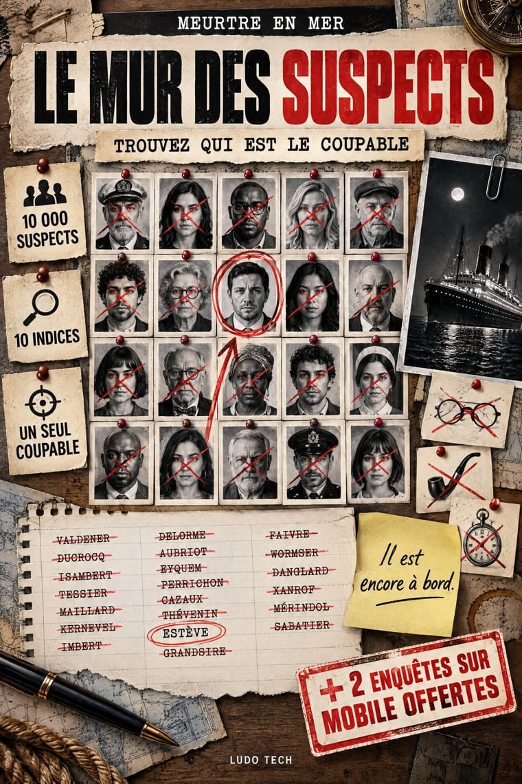 Couverture du livre Le mur des suspects, tome 1, Meurtre en mer