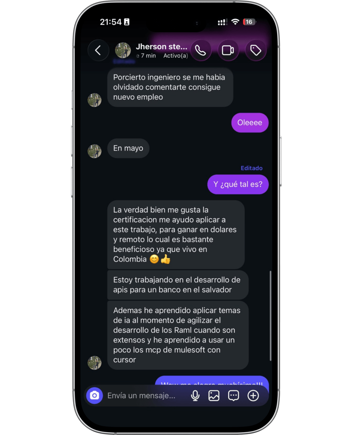 Mensaje de Jherson