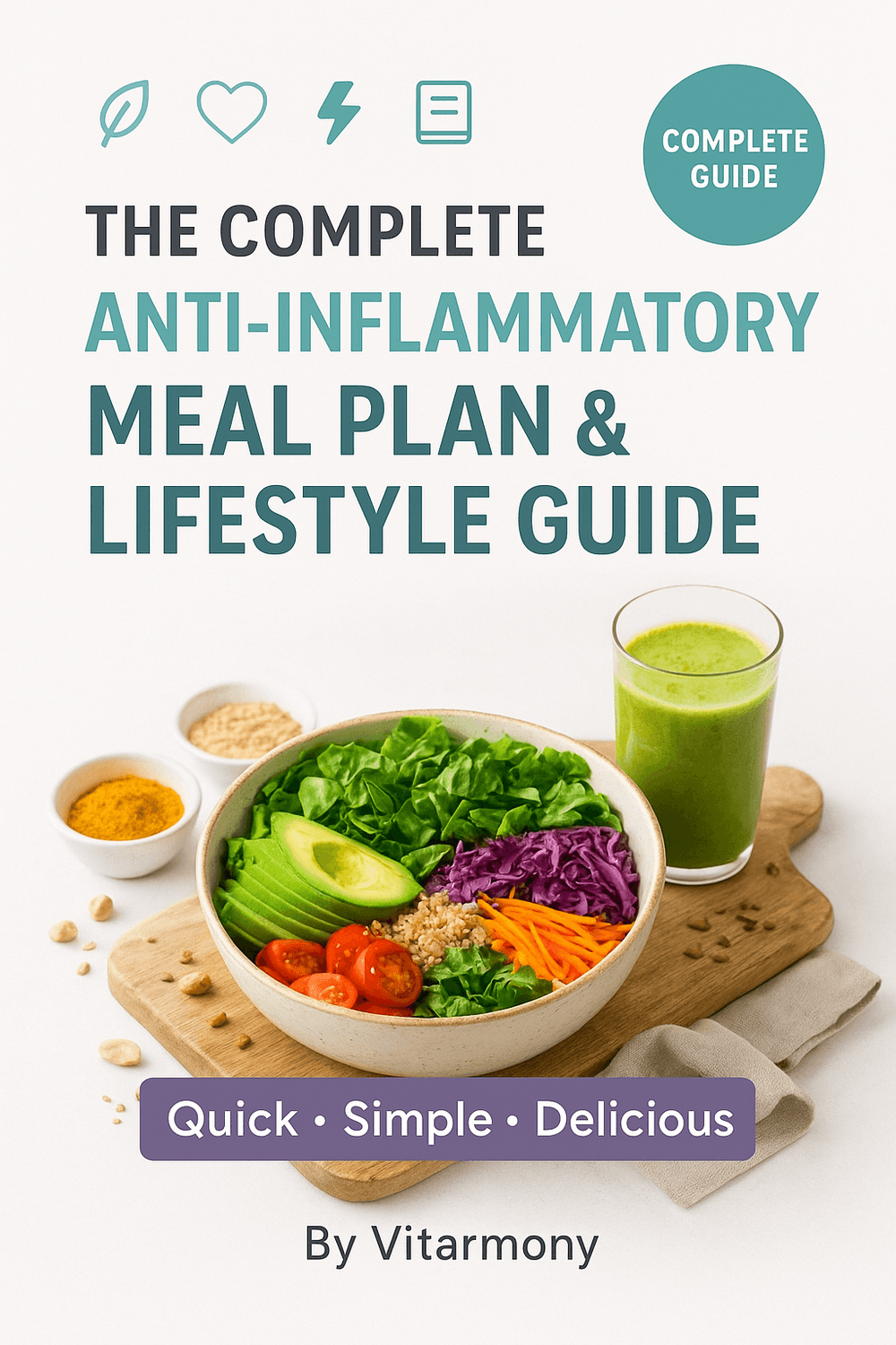 Mockup of the paid ebook with fresh food imagery
