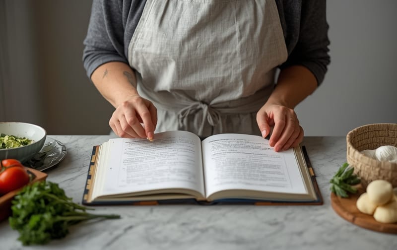 woman cookbook meal planning