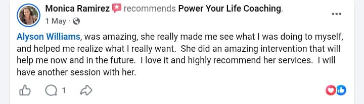 Renee Cowan Recommendation for Power Your Life Coaching