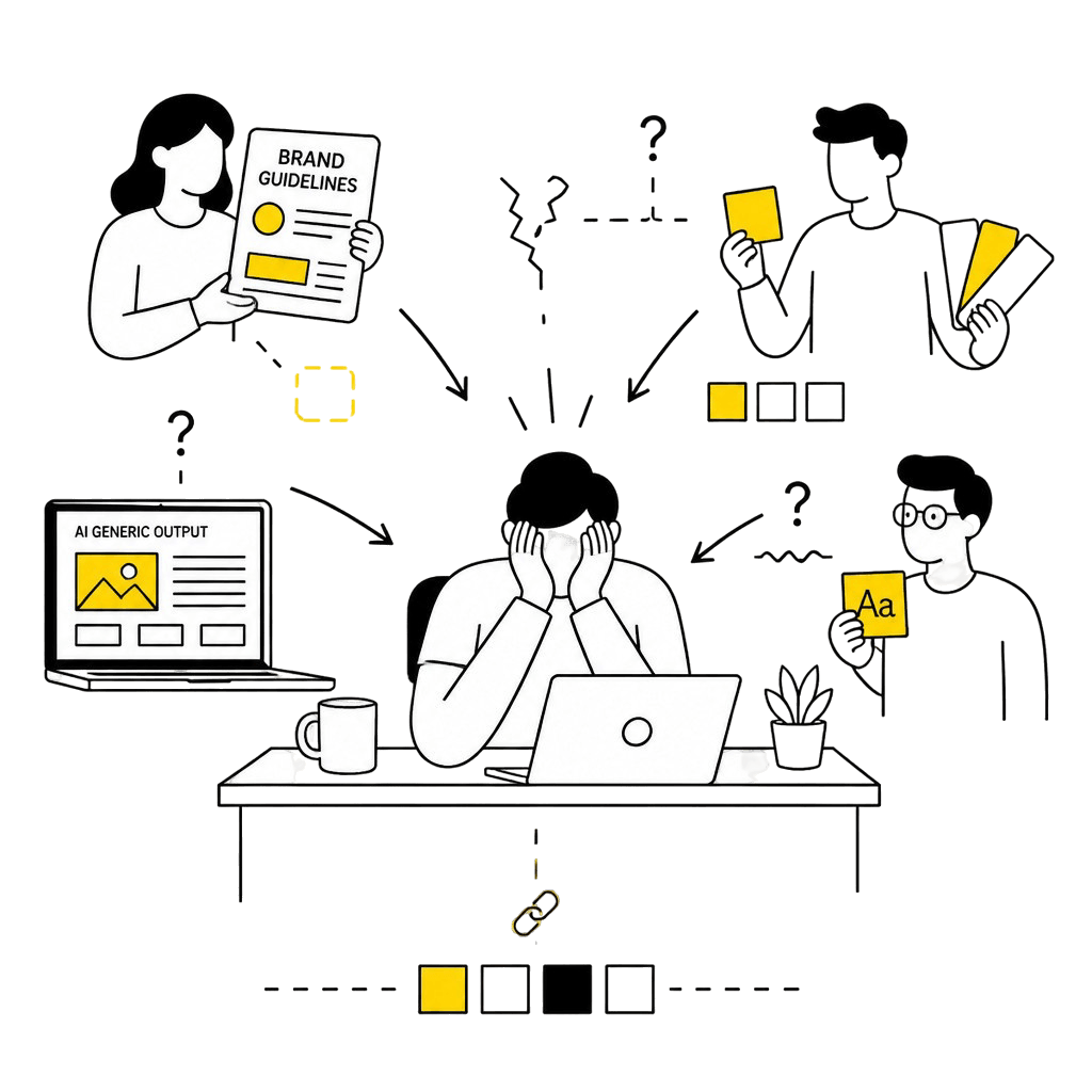 Founder overwhelmed by brand inconsistency across team and AI tools