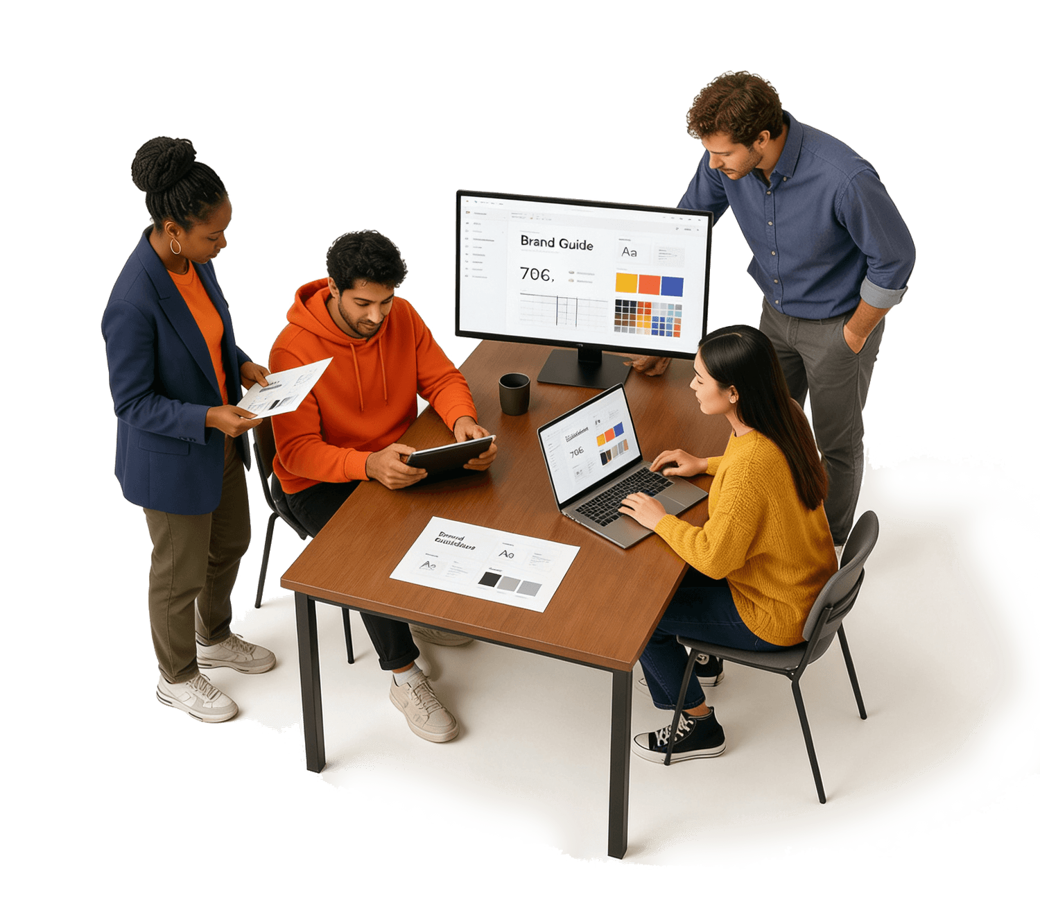 Team working from the same brand operating system