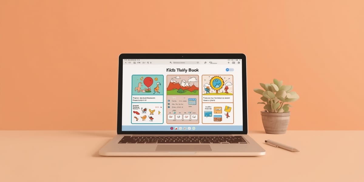 kids activity book software laptop worksheets