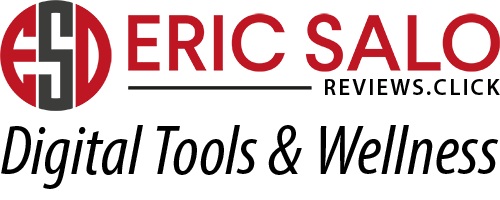 EricSaloReviews.click logo with slogan Digital Tools & Wellness.