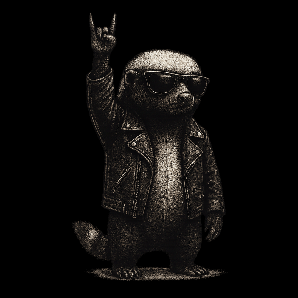 Honigdachs Rock Shirt mit humorvollem Design für Rockfans – KabelDesign Original