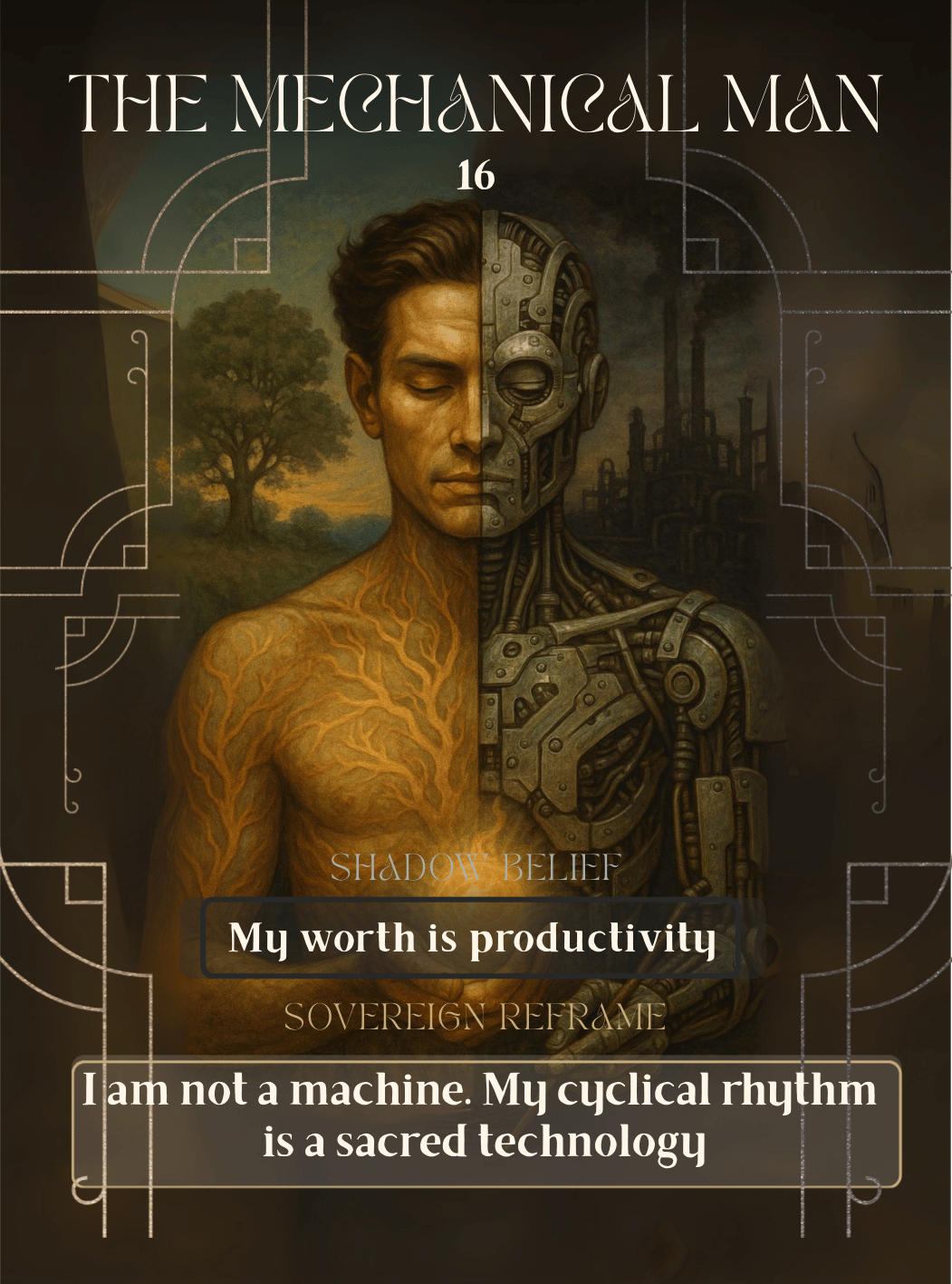 Archetypal Wounds Oracle by Fiona Ellis card 16 The Mechanical Man