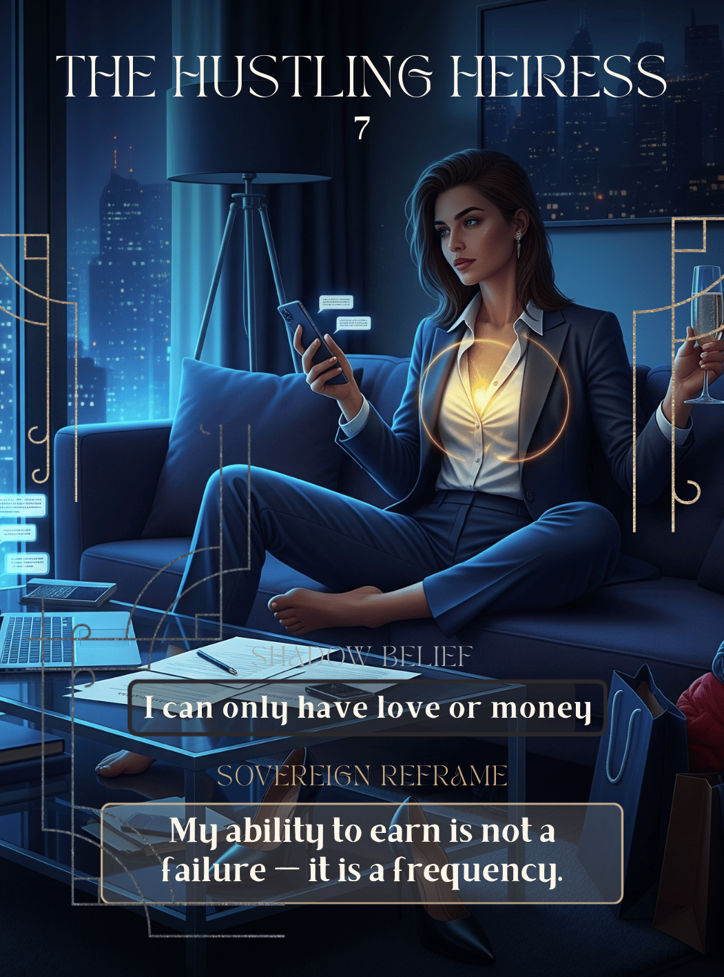 Archetypal Wounds Oracle by Fiona Ellis card 7 The Hustling Heiress